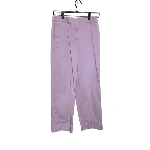 THEORY Lilac High-Rise‎ Straight Pant in Stretch Chino Size 4 - Picture 4 of 11